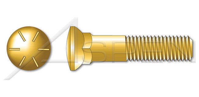 Dome Head #3; Head Grade 8 Steel Yellow Zinc Plow Bolt - Image 1
