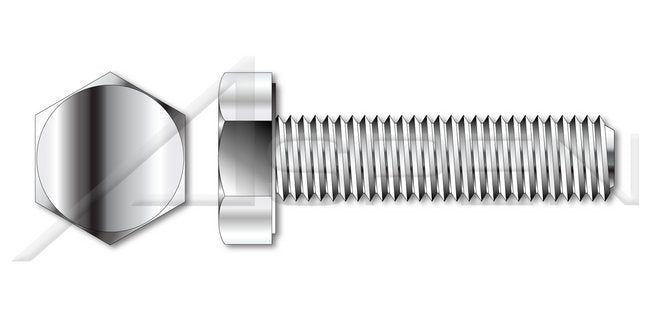AISI 316 Stainless Steel Full Thread Hex Head Cap Screw Bolt - Image 1