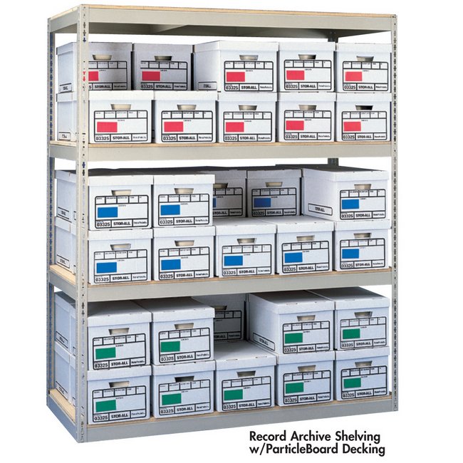 84" Record Archive Shelving - Boltless Storage for Institutions & Archives - Image 1