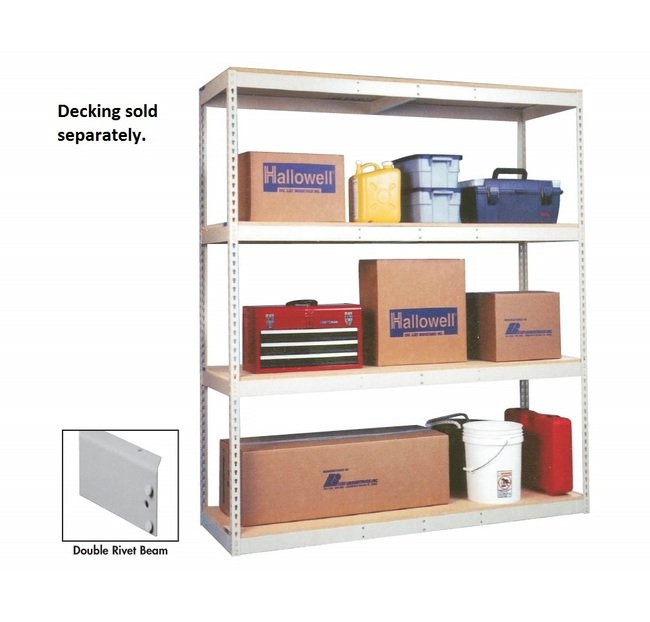48" Width Rivetwell Shelving with Double Rivet Beam - Starter Unit - Image 1