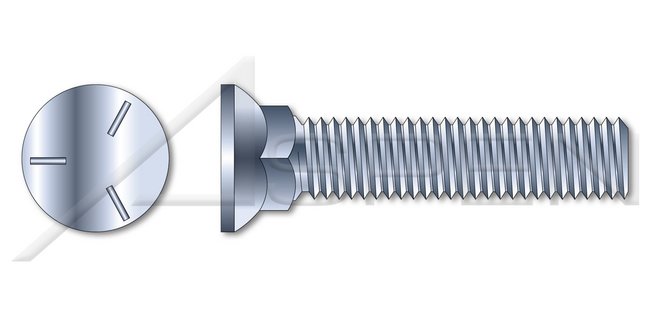 Flat Head #3; Head Full Thread Grade 5 Steel Zinc Plow Bolt - Image 1