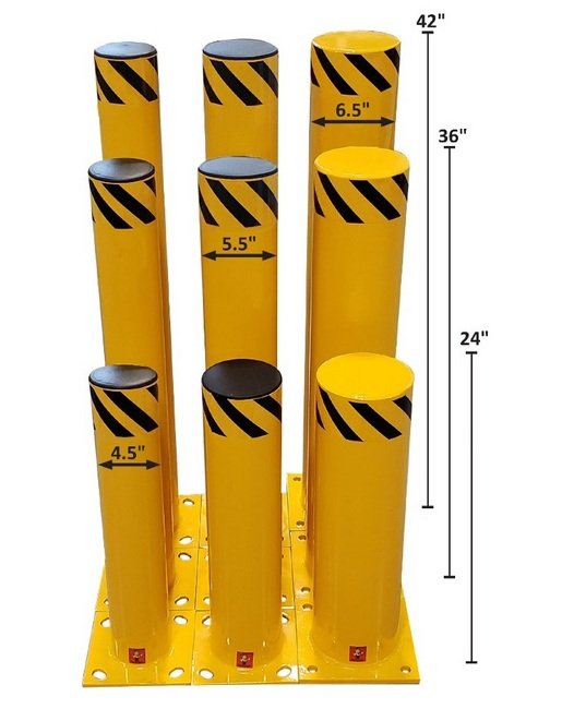36" Height 6.5" Outside Diameter Standard Bollard - Image 1
