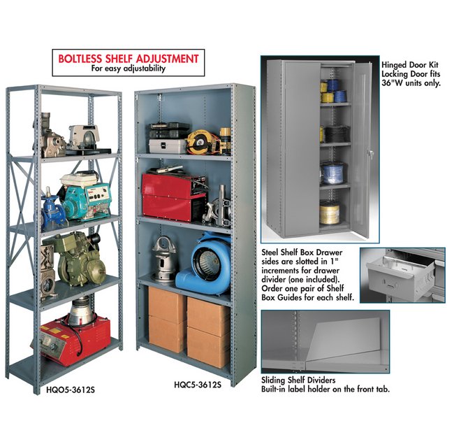 Q-Line 36"x12" Closed Industrial Shelving - 1000 lb Capacity - Image 1