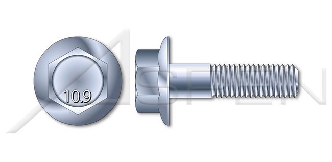 Steel Zinc Plated Class 10.9 DIN 6921 Metric Flange Bolt - Image 1