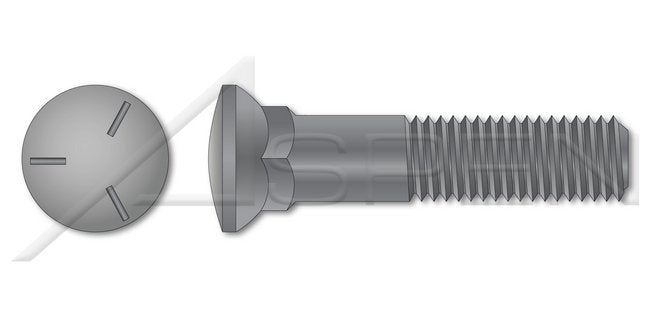 Dome Head #3; Head Grade 5 Steel Plain Plow Bolt - Image 1