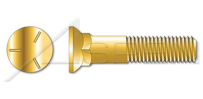 Flat Head #3; Head Grade 5 Steel Yellow Zinc Plow Bolt - Image 1