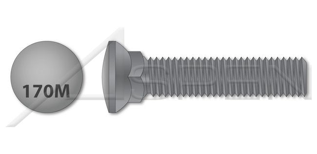 Dome Head #3; Head Full Thread Grade 9 Steel Plain Plow Bolt - Image 1