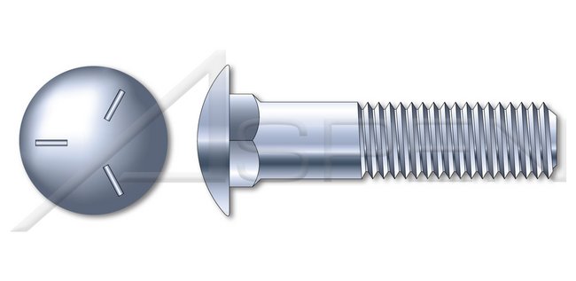 Steel Zinc Grade 5 Round Head Square Neck Part Thread Carriage Bolt - Image 1