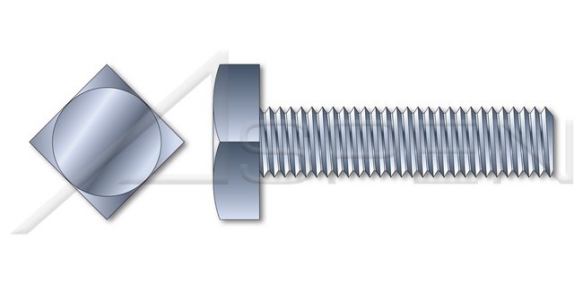 A307 Square Head Full Thread Steel Zinc Machine Bolt - Image 1