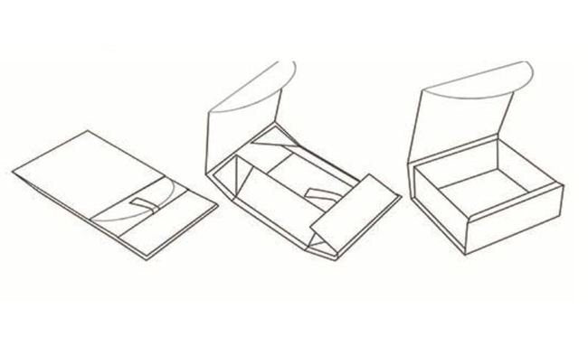 Collapsible Curved Magnetic Closure Gift Box - 14-3/8 in Length - Image 3