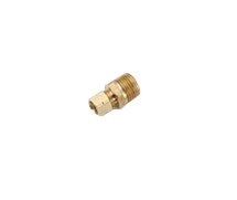 Brass Compression Coupling Fitting - 5 lb Weight per 100 Pieces, 1/4 in Connector Compression x 1/8 in Male Pipe, Brass Material - Image 1