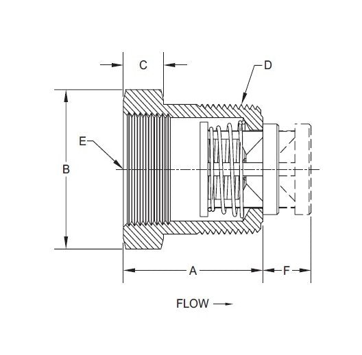 BR Style Check Valve 1/2 x 3/8 Inch, 0.125 psi Cracking Pressure - Image 2