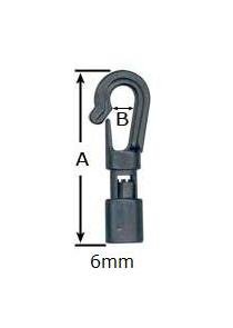 6mm Plastic Hook with Tongue for Bungee Cords - Image 1