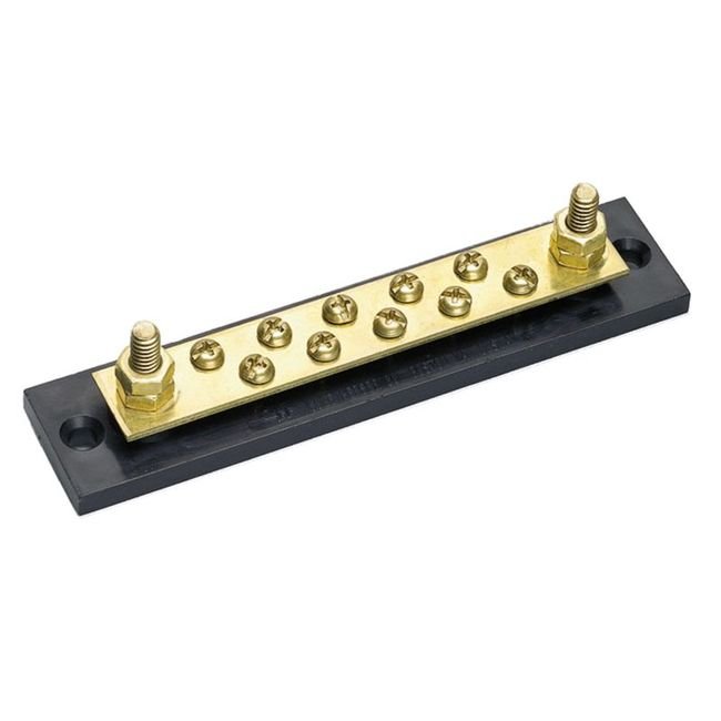 Brass 2 Stud Busbar & Terminal Block - Image 1