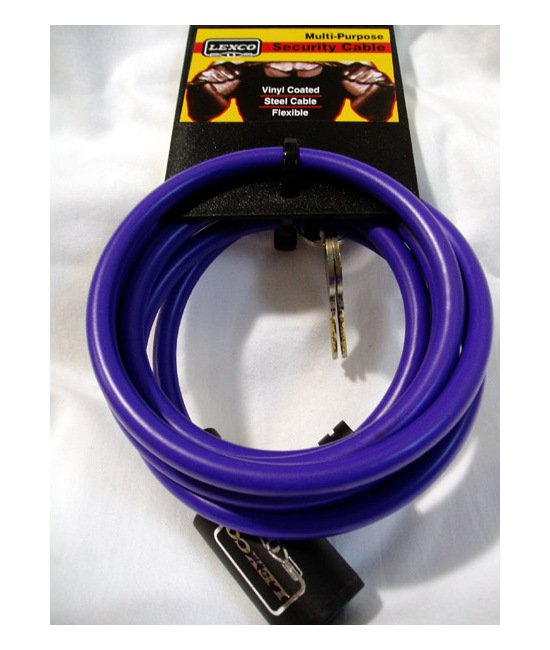 Lexco Coiled Cable Key Lock 6.5ft Purple - Image 1