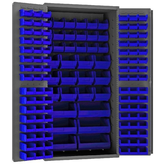 Heavy-Duty 36x72x14-Gauge Steel Bin & Shelf Storage Cabinet - Image 1