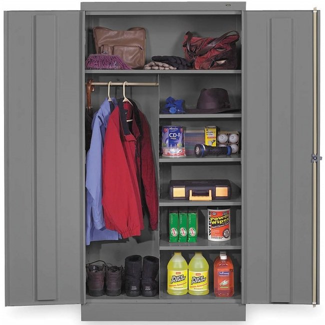 Tennsco 36x72x18 Unassembled Combination Cabinet - Medium Gray - Image 1
