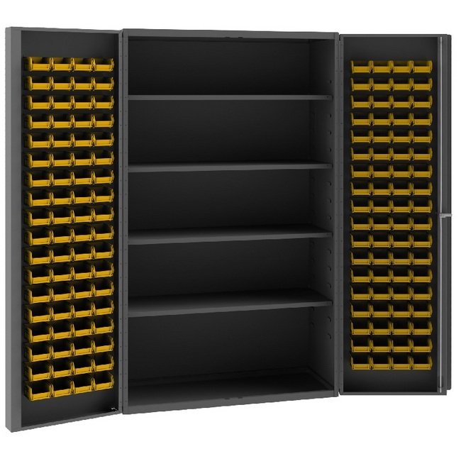 Heavy-Duty 48x84x14G Steel Bin & Shelf Storage Cabinet - Image 1