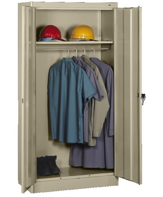 Tennsco 36"x72"x18" Unassembled Wardrobe Cabinet - Champagne/Putty - Image 1