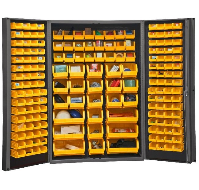 Heavy-Duty Steel Bin & Shelf Storage Cabinet - 48x72x14G - Image 1