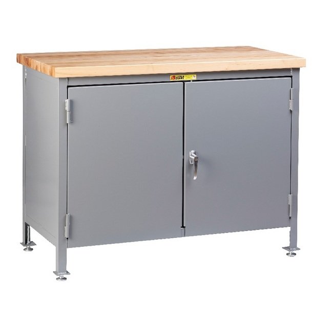 12 Gauge 24x36 Work Center Cabinet with Butcher Block Top - Image 1