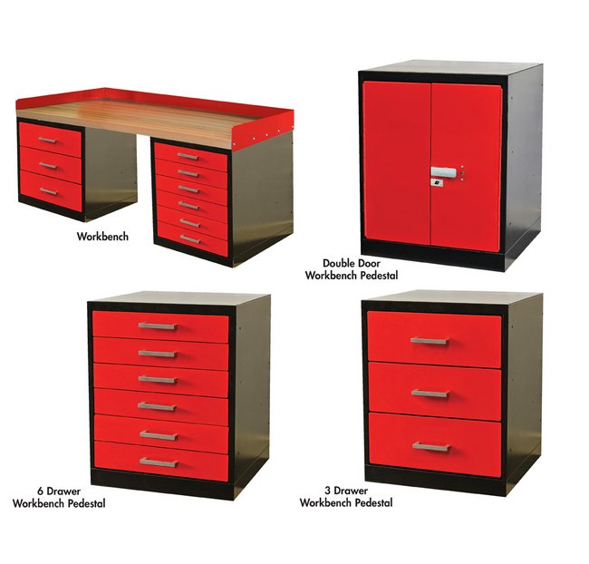 Fort Knox 6 Drawer Workbench Pedestal - 18x32x24 in - Image 1