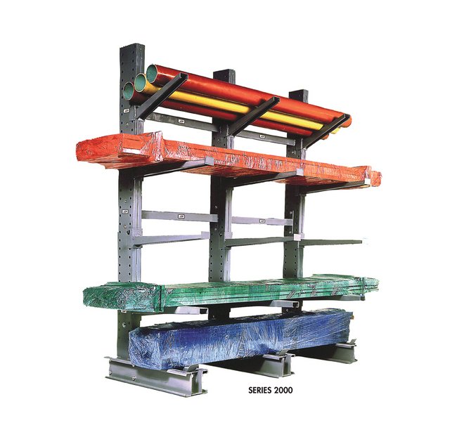 2000 Series Double Sided Heavy-Duty Cantilever Rack - 10ft Height, 83in Base - Image 1