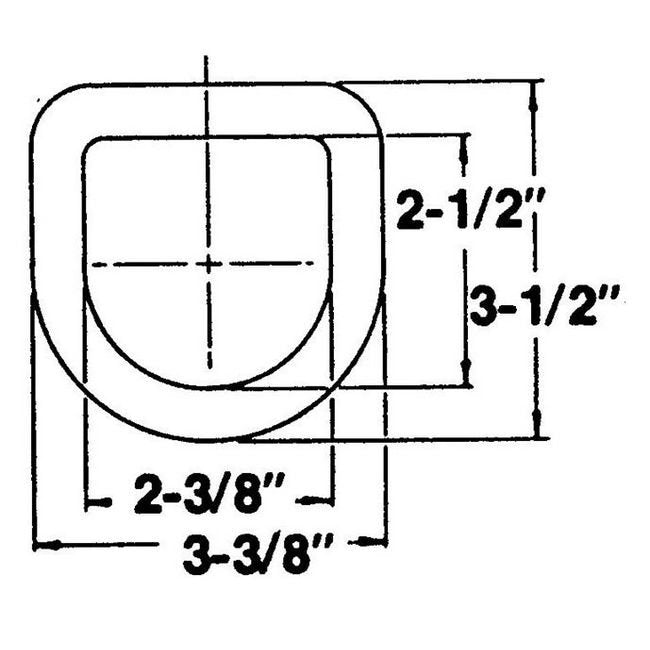 Heavy-Duty 1/2" Lashing Ring with Mounting Bracket - Image 2