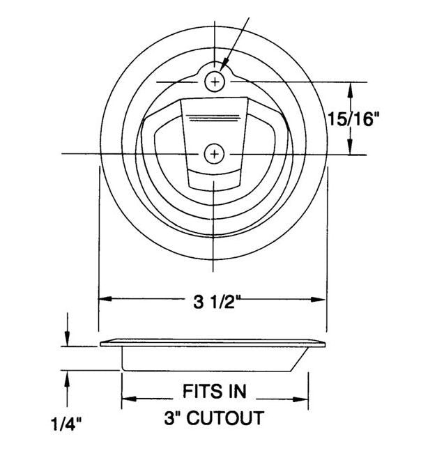Flush/Recessed Rope Fitting for 1/4" Plywood - Image 2