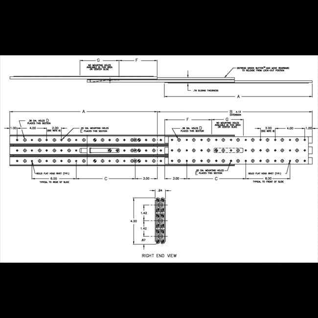 LBS-32 Extra Heavy Duty Full Extension Ball Bearing Slide - Image 2