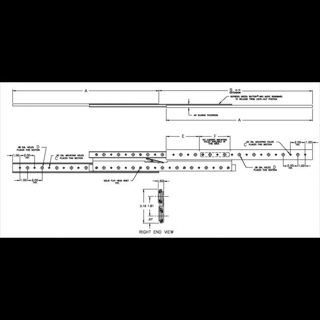 LBS-O Over and Under Full Extension Ball Bearing Slide - Image 2