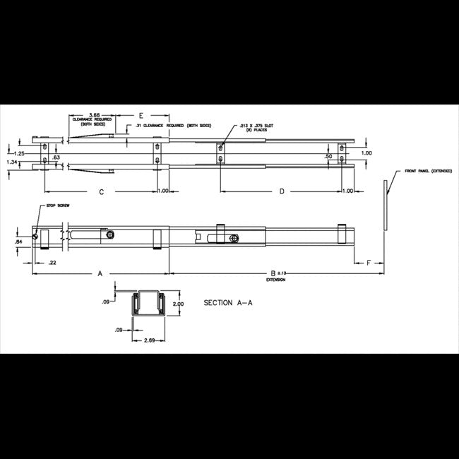 B-200/B-300 Solid Bearing Bottom Mount Slide - Image 2