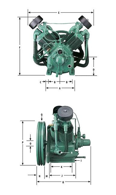 Champion 4-13/16 Inch Bolt-Down R and PL Series Oil-Lubricated Air Compressor - Image 2