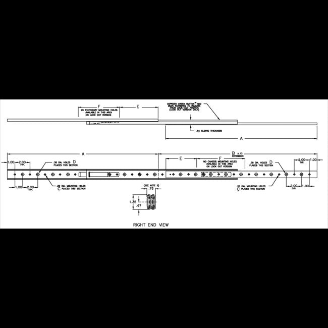 LBS-12-LO Full Extension with Lock-Out Ball Bearing Slide - Image 2