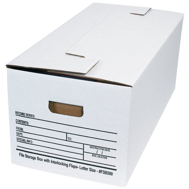 Alpha Interlocking Flap File Storage Box - 24x12x10 in - Image 1