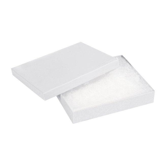 6x5x1 Inch Jewelry Box White Fiberboard Case - Image 1