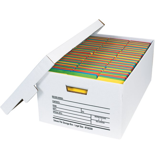 Deluxe Legal Size File Storage Box, 24x15x10 inches - Image 1