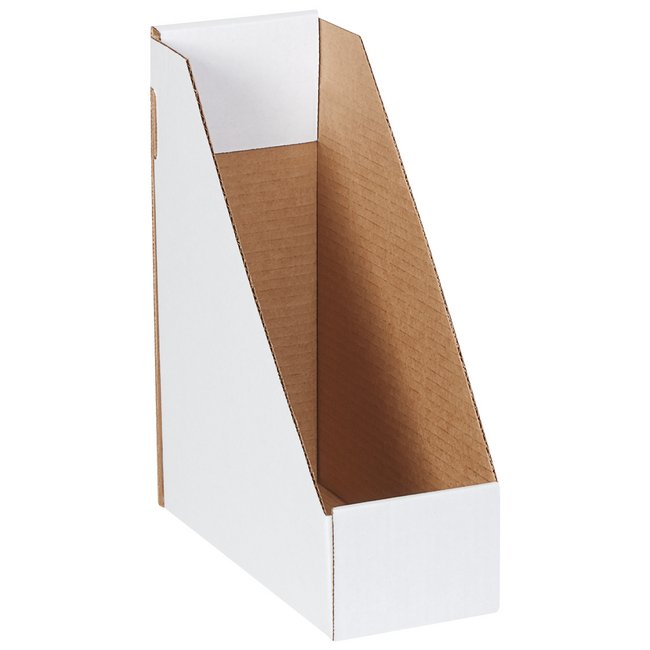 Alpha 9-1/4x4x12 Magazine File Box - White Corrugated (Pack of 50) - Image 1