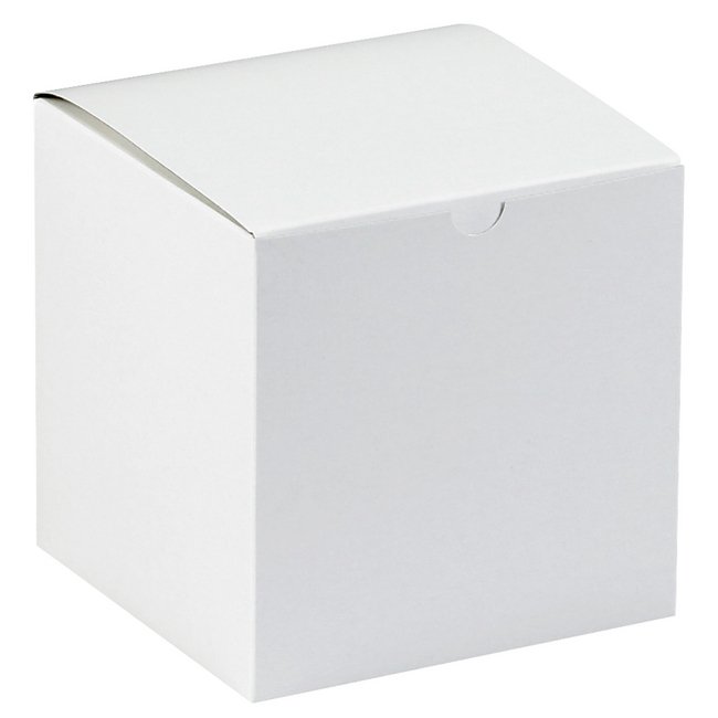 6x6x6 White Fiberboard Gift Box - Image 1