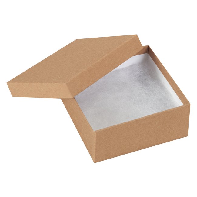 Alpha Packaging, Inc. Kraft Jewelry Box - 3.5x3.5x1.5 inches - Image 1
