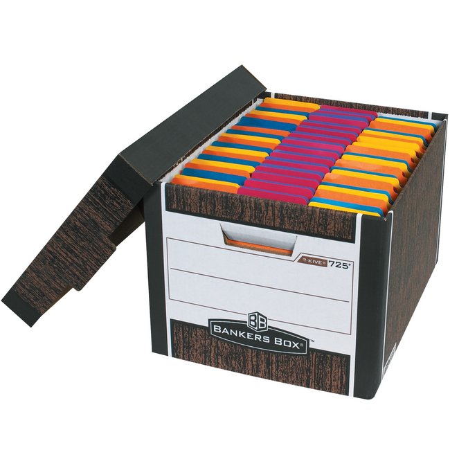 R-Kive® Wood Grain File Storage Box - 15x12x10 in - Image 1