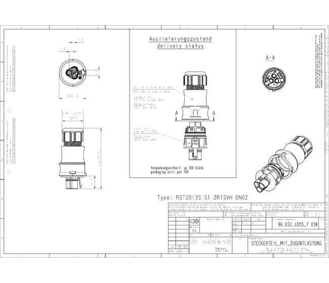 Wieland RST20I3S Circular Connector 20A - Outdoor Rated - Image 2