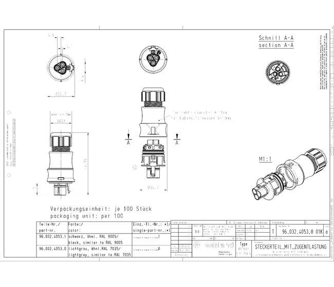 Wieland RST20I3S S1 ZR1 V GL Circular Electrical Connector - Image 2