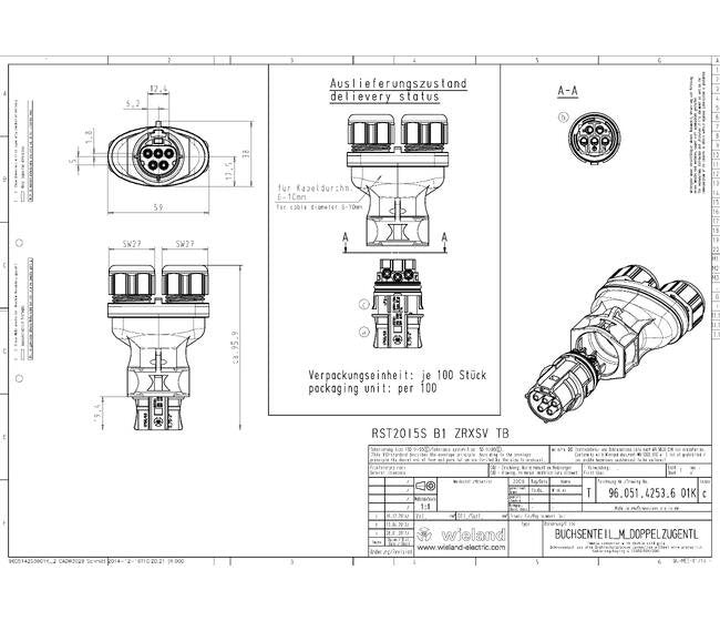 Wieland RST20I5S Circular Connector 20A - Image 2