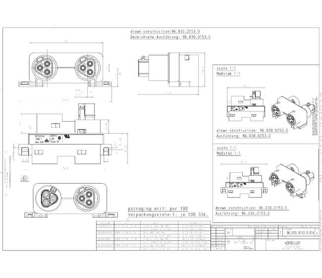 Wieland 3-Pole Black Distribution Module - Image 3