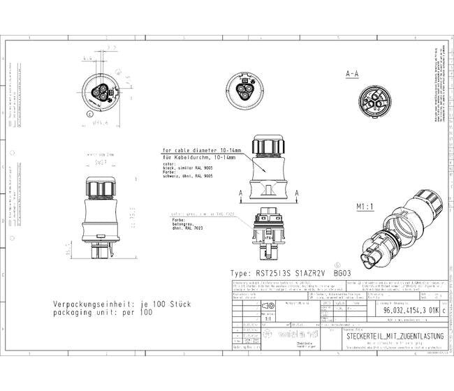 Wieland RST25i3S Circular Electrical Connector 25A - Image 2