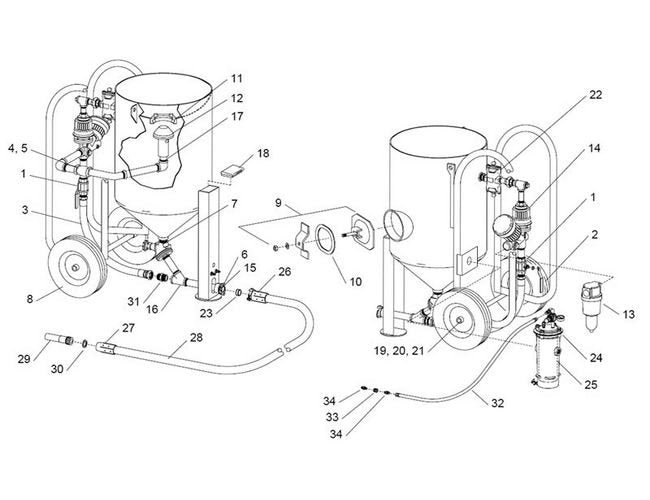 CPF-20 Air Filter with Regulator - Contractors Pressure Blast Pot - Image 1