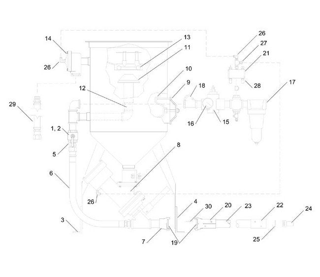 Zero BNP Sand Blast Machine Assembly, 16" 2 cu ft Capacity - Image 1