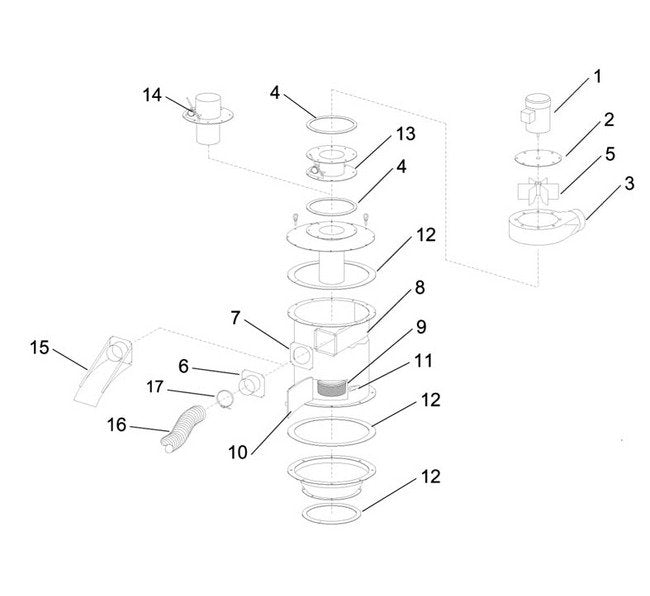 Adjustable Vortex Cylinder Assembly with Pull-Through Reclaimer, 900 CFM - Image 1