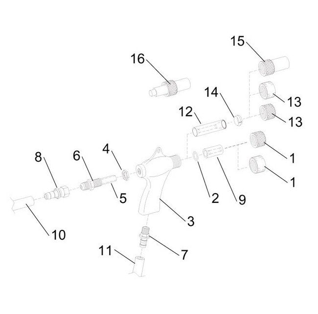 BNP Gun and Feed Assembly - 5/8" Hose, 6 Feet - Image 1